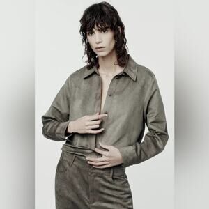 NWT Zara Faux Suede Shirt